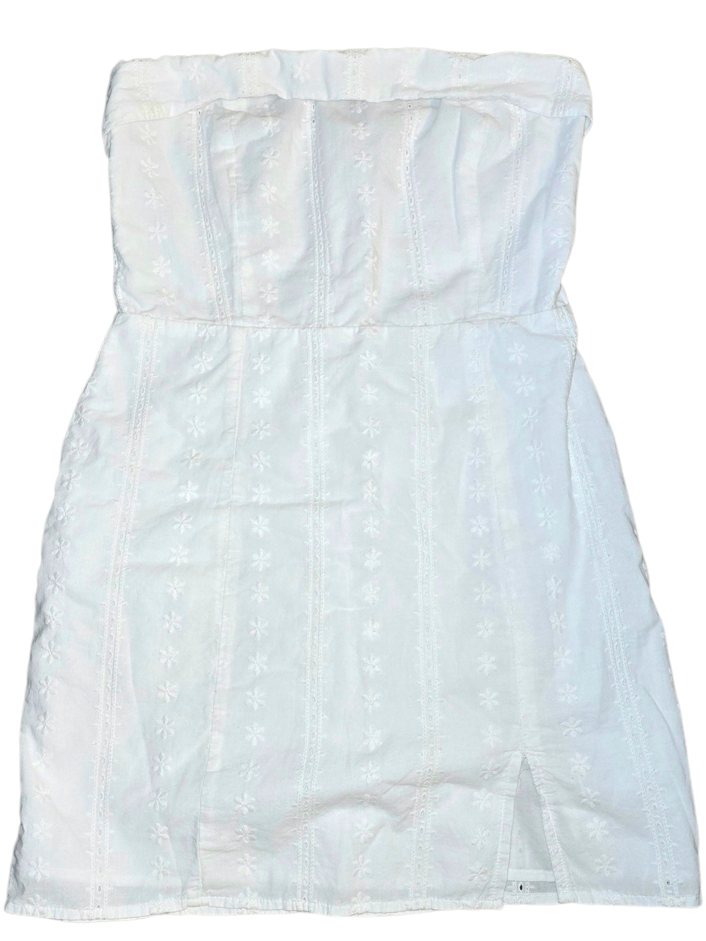 Aeropostale White Strapless Eyelet Mini Dress Medium